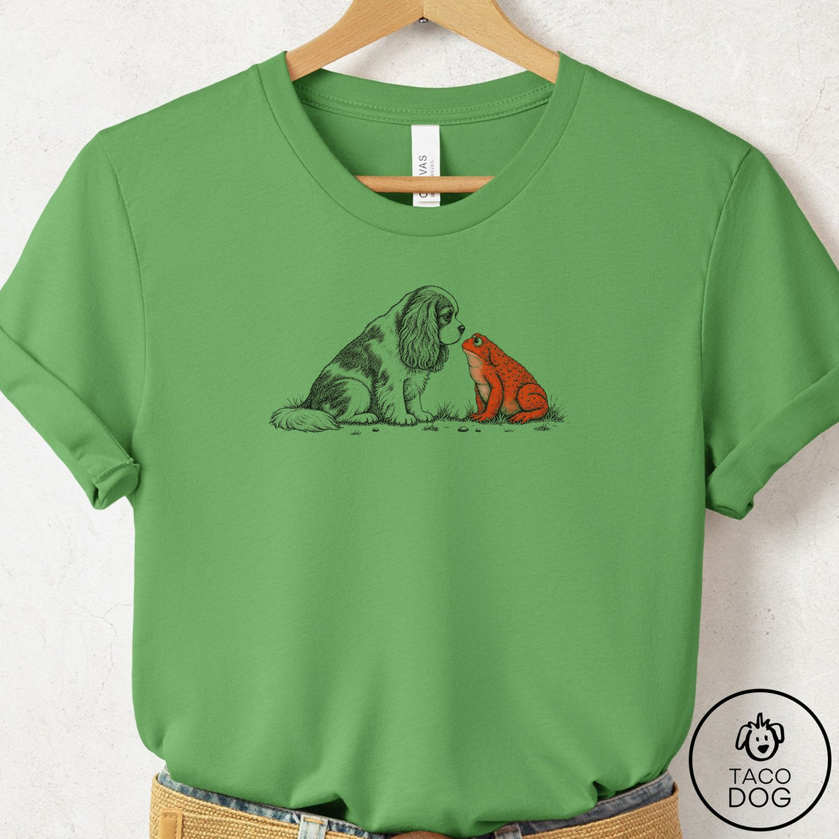 Cavalier King Charles Spaniel Toad Watch T-Shirt Leaf Taco-Dog