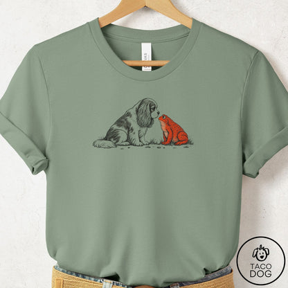 Cavalier King Charles Spaniel Toad Watch T-Shirt Sage Taco-Dog