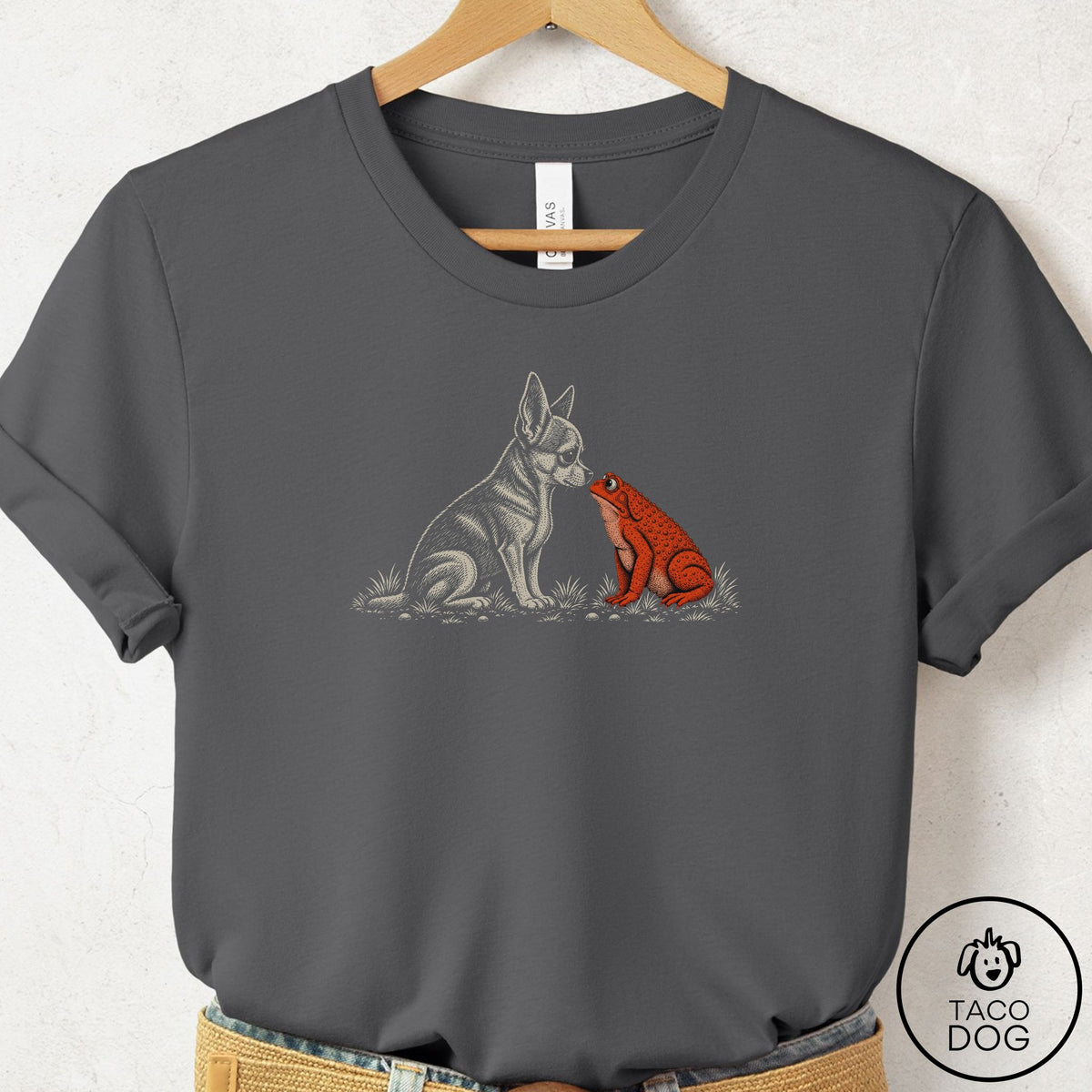 Chihuahua Toad Watch T-Shirt Asphalt Taco-Dog