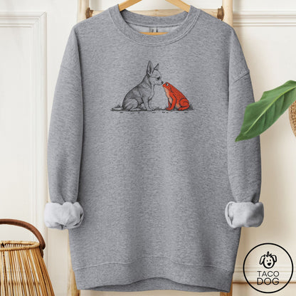 Chihuahua Toad Watch Sweatshirt Graphite Heather Taco-Dog