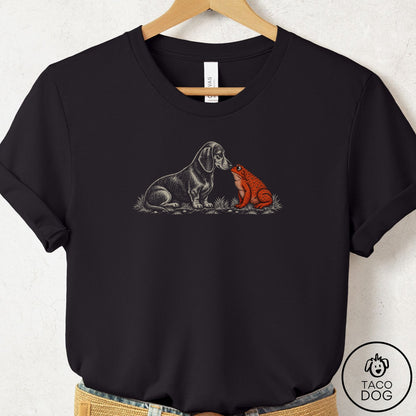 Dachshund Toad Watch T-Shirt Black Taco-Dog