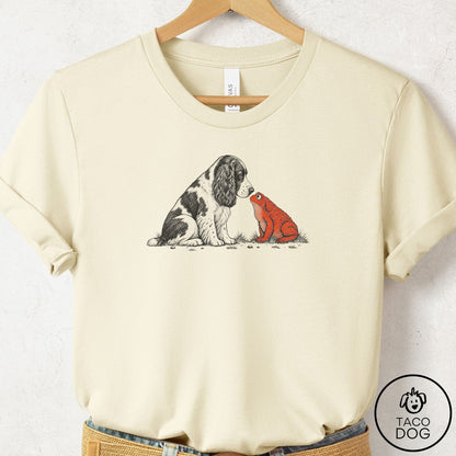 Springer Spaniel Toad Watch T-Shirt Natural Taco-Dog