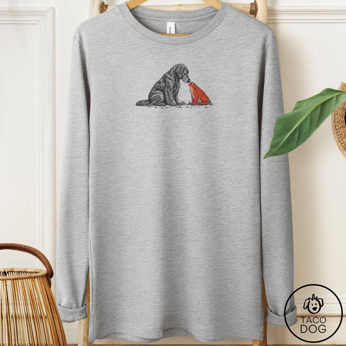 Flat-Coated Retriever Toad Watch Long Sleeve Tee Athletic Heather Taco-Dog