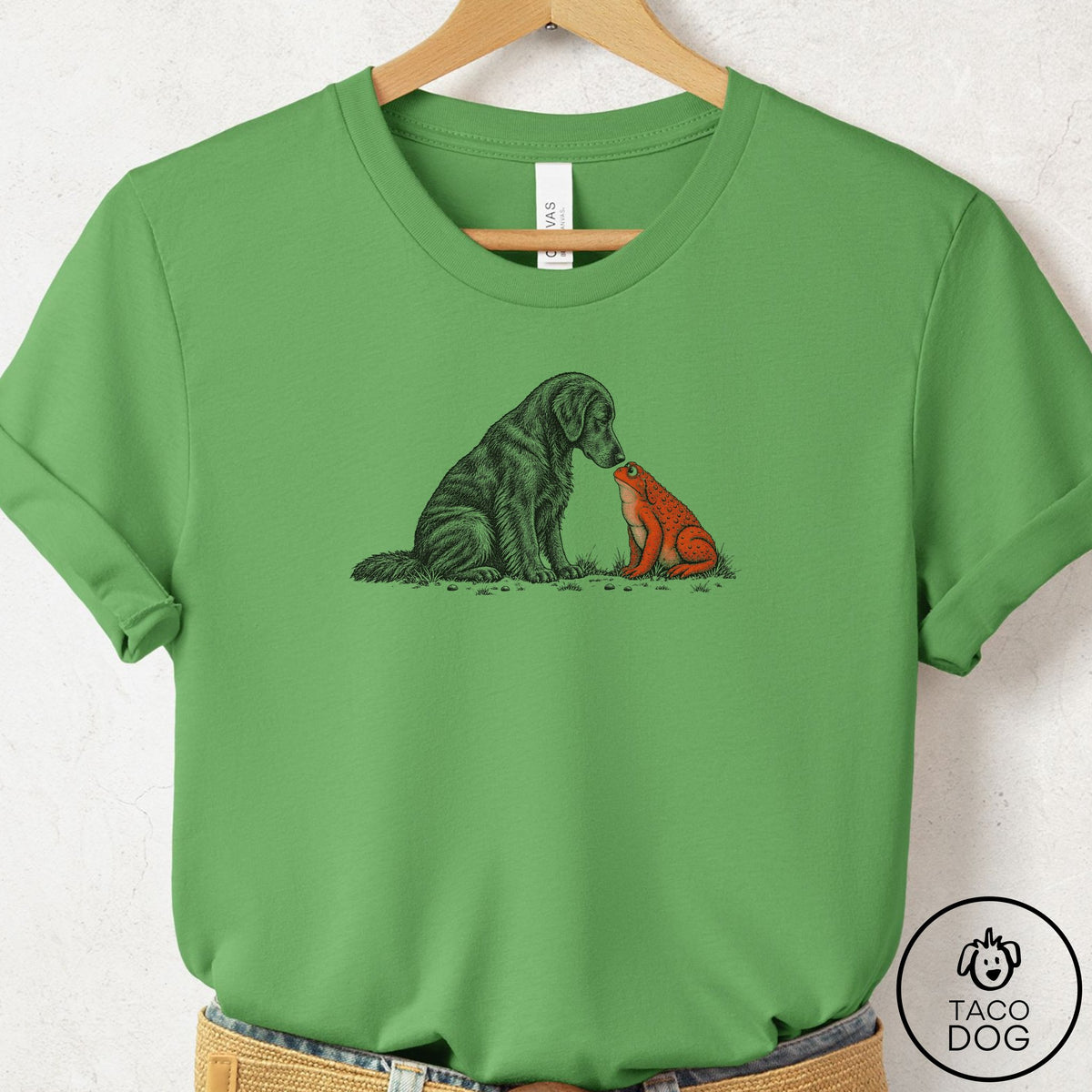 Flat-Coated Retriever Toad Watch T-Shirt Leaf Taco-Dog