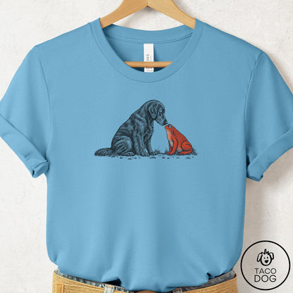 Flat-Coated Retriever Toad Watch T-Shirt Ocean Blue Taco-Dog