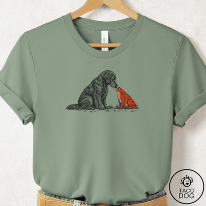 Flat-Coated Retriever Toad Watch T-Shirt Sage Taco-Dog