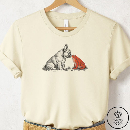 French Bulldog Frenchie Toad Watch T-Shirt Natural Taco-Dog