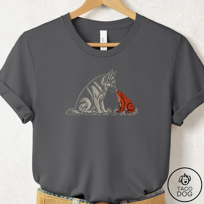 German Shepherd Toad Watch T-Shirt Asphalt Taco-Dog