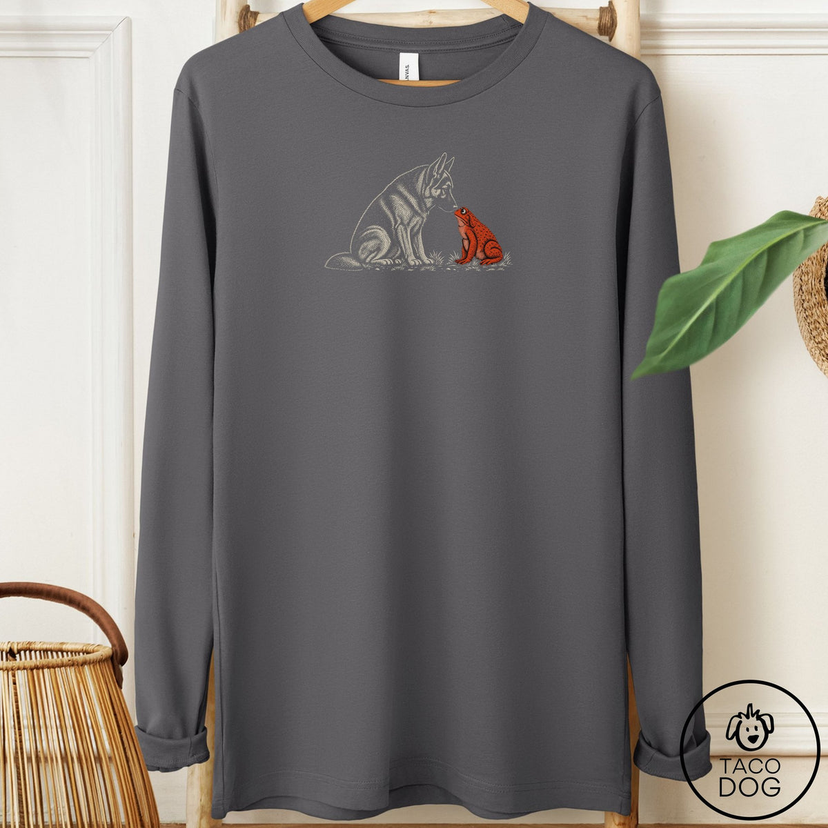 German Shepherd Toad Watch Long Sleeve Tee Asphalt Taco-Dog