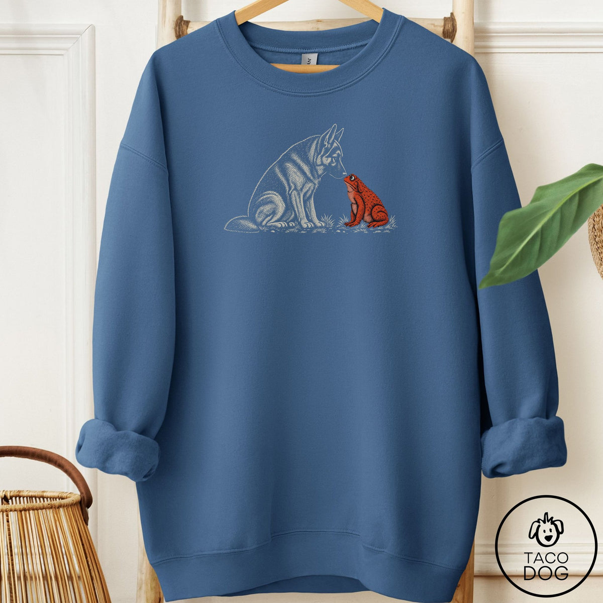 German Shepherd Toad Watch Sweatshirt Indigo Blue Taco-Dog