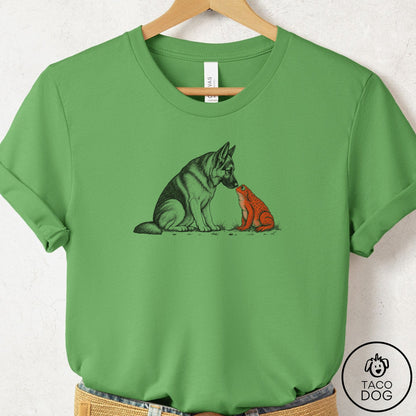German Shepherd Toad Watch T-Shirt Leaf Taco-Dog