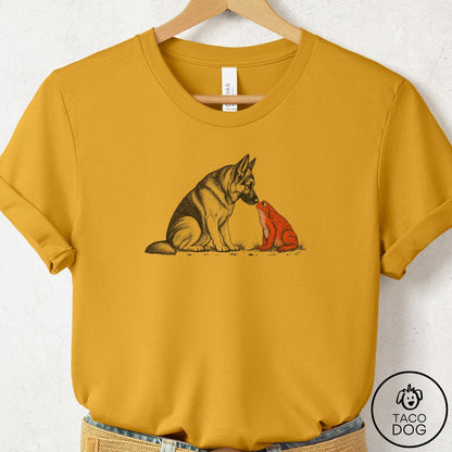German Shepherd Toad Watch T-Shirt Mustard Taco-Dog