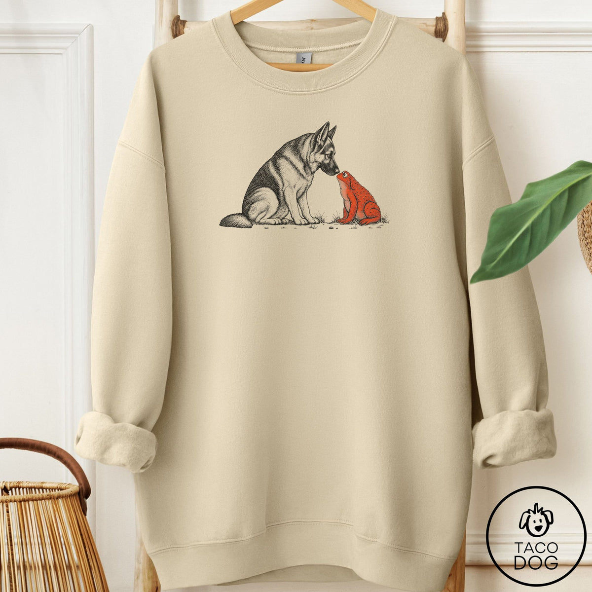 German Shepherd Toad Watch Sweatshirt Sand Taco-Dog