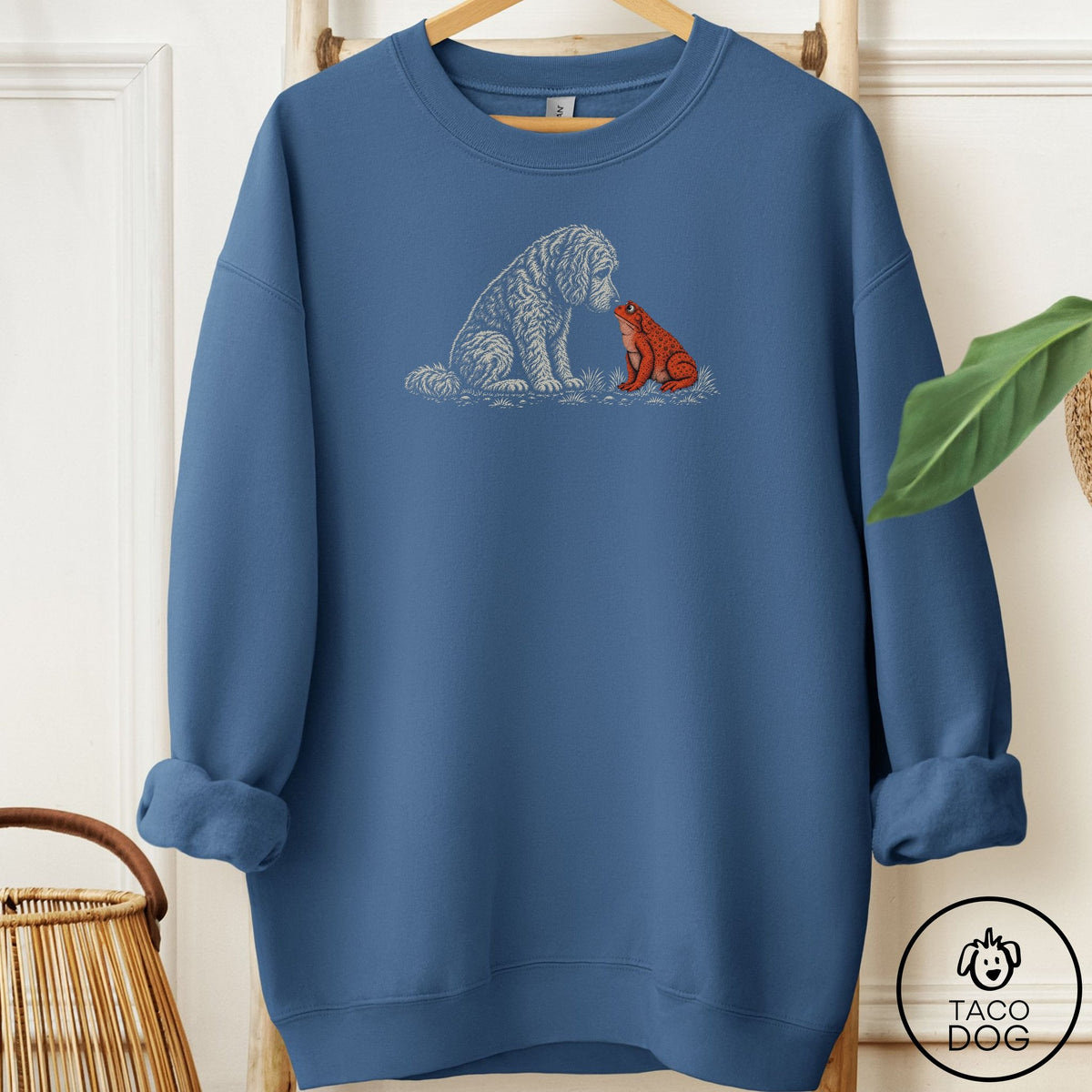 Doodle Toad Watch Sweatshirt Indigo Blue Taco-Dog