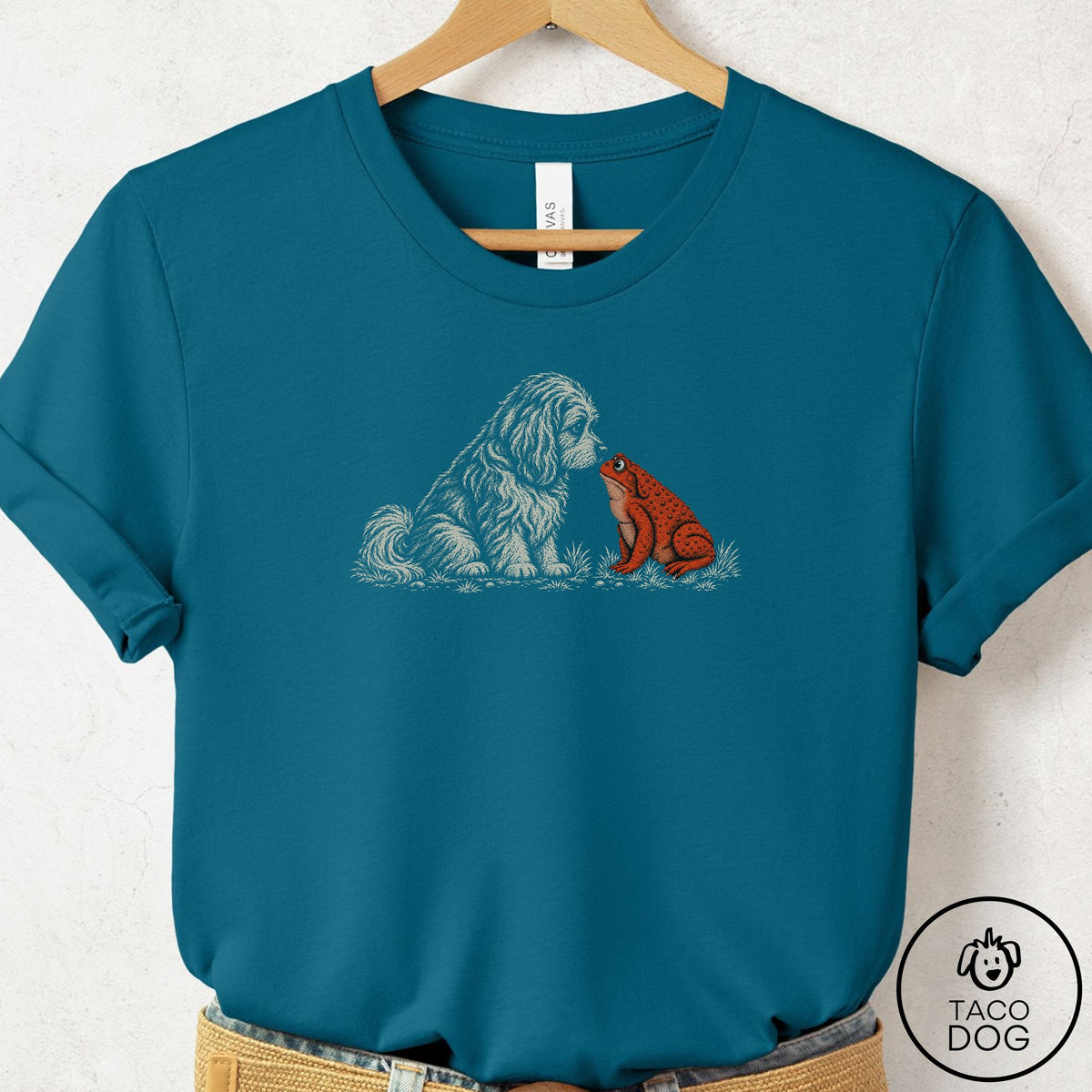 Havanese Toad Watch T-Shirt Deep Teal Taco-Dog