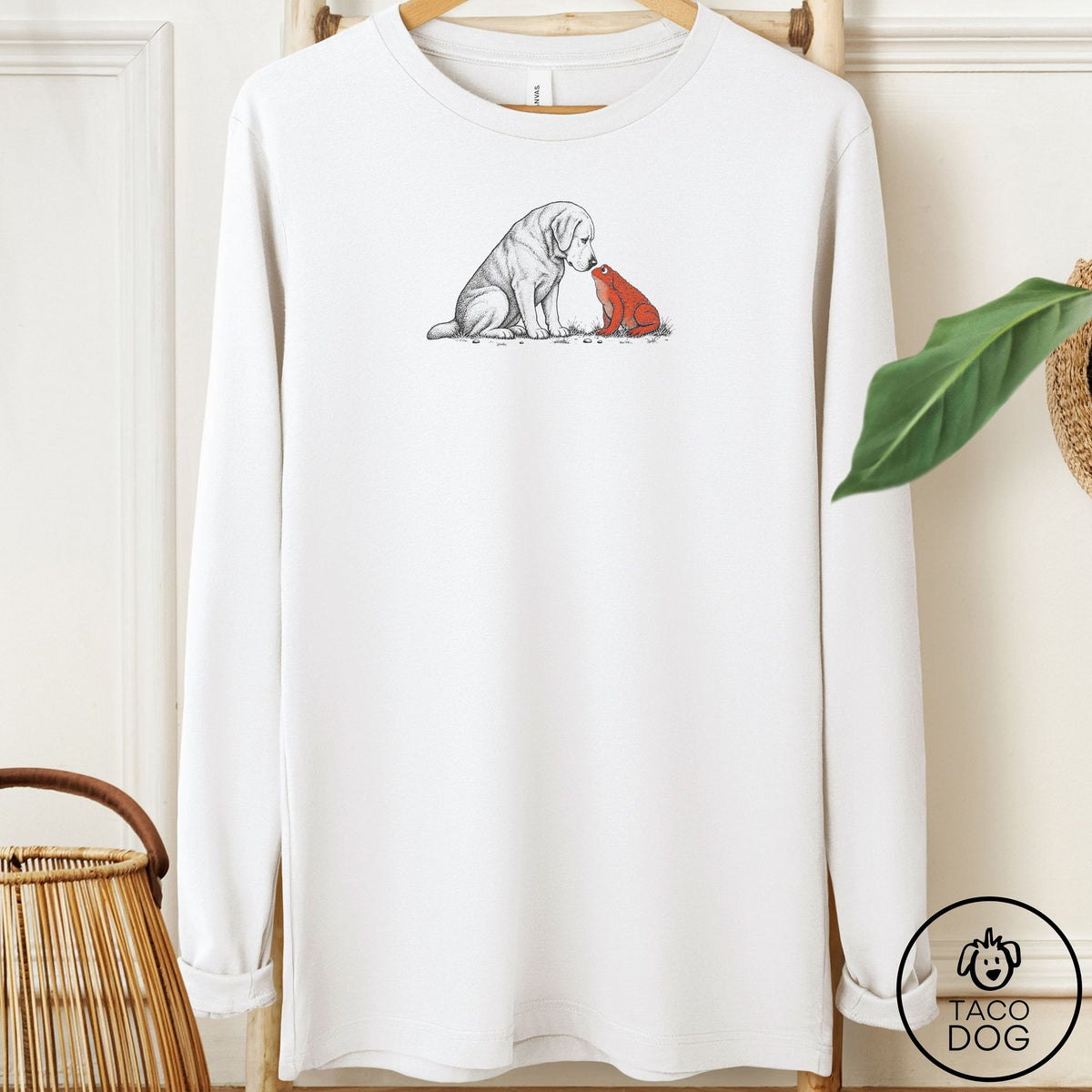 Labrador Retriever Toad Watch Long Sleeve Tee White Taco-Dog