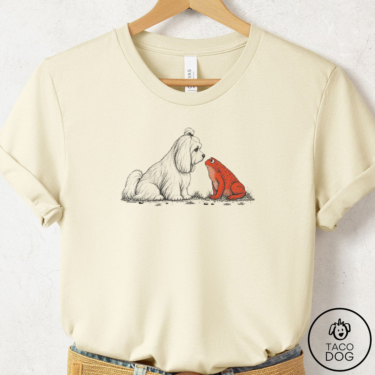 Maltese Toad Watch T-Shirt Natural Taco-Dog