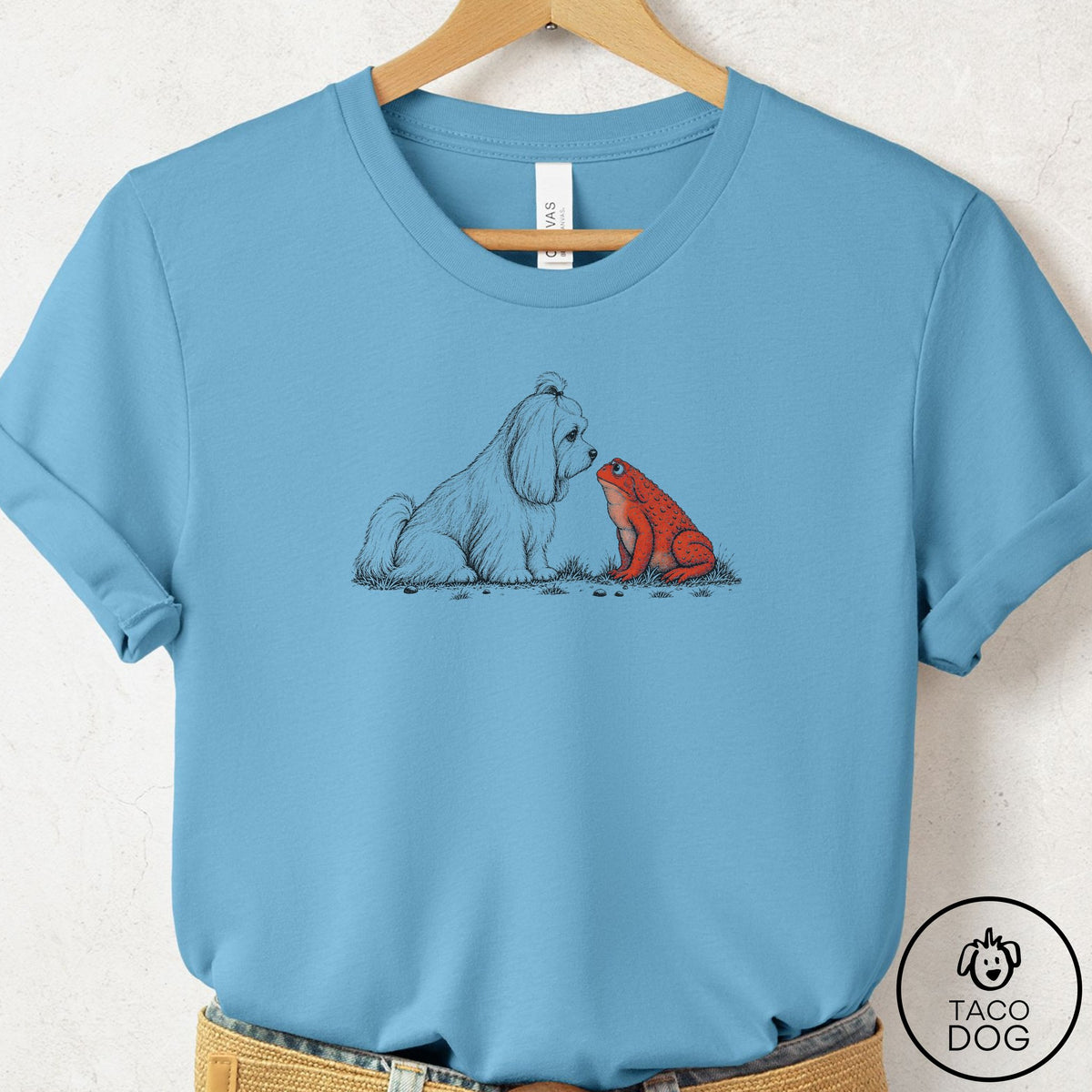 Maltese Toad Watch T-Shirt Ocean Blue Taco-Dog
