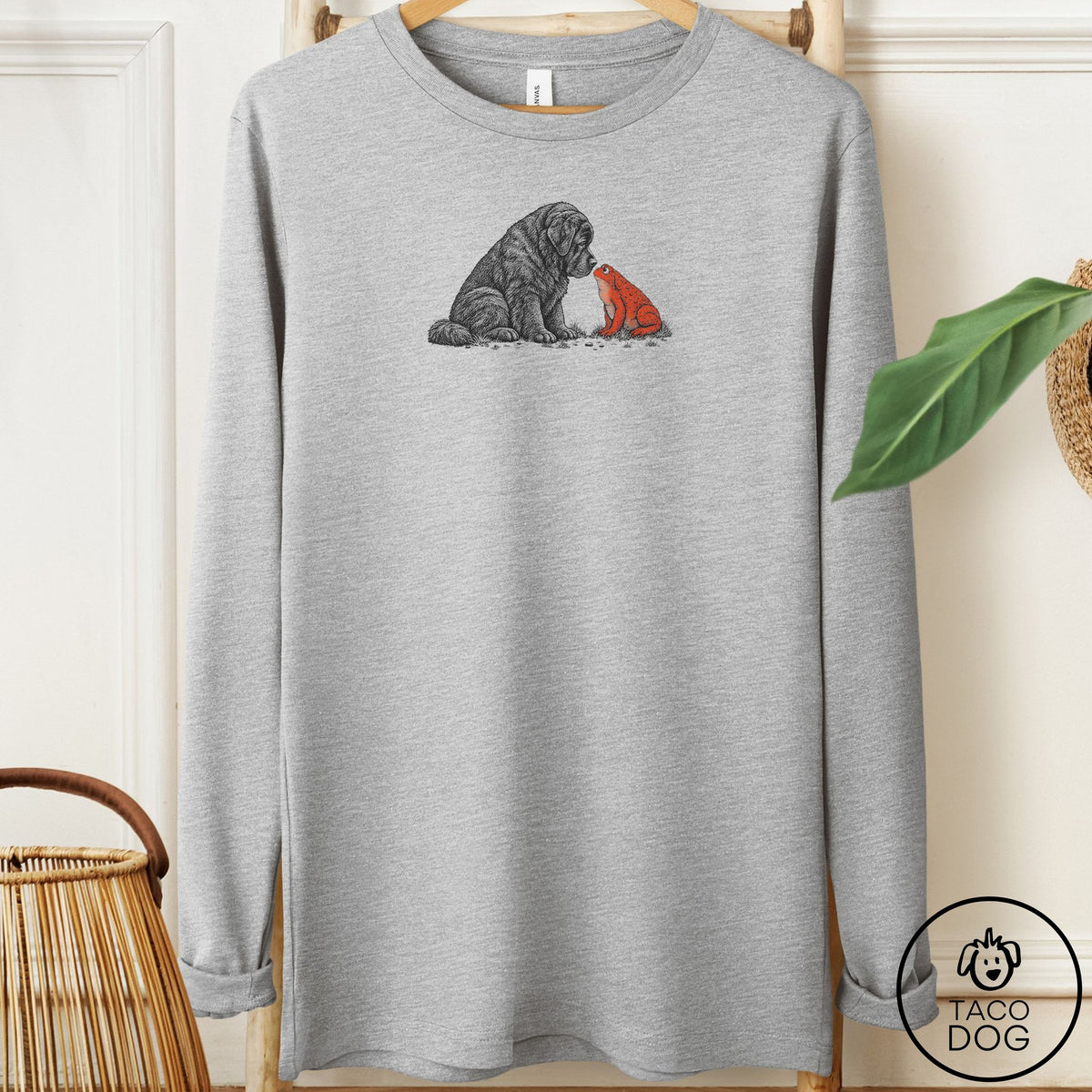 Newfoundland Toad Watch Long Sleeve Tee Athletic Heather Taco-Dog