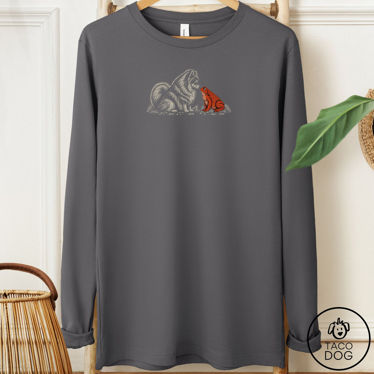 Pomeranian Toad Watch Long Sleeve Tee Asphalt Taco-Dog