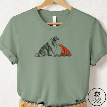 Shetland Sheepdog Toad Watch T-Shirt Sage Taco-Dog