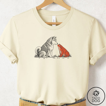 Shiba Inu Toad Watch T-Shirt Natural Taco-Dog