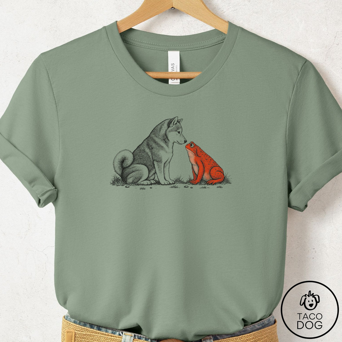 Shiba Inu Toad Watch T-Shirt Sage Taco-Dog