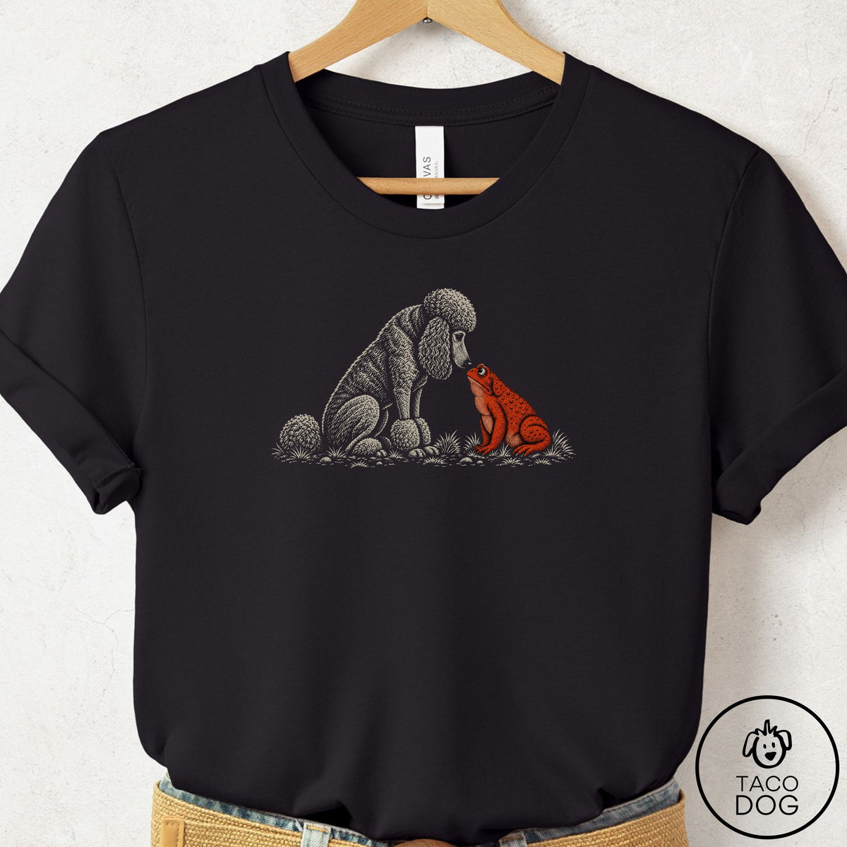 Poodle Toad Watch T-Shirt Black Taco-Dog