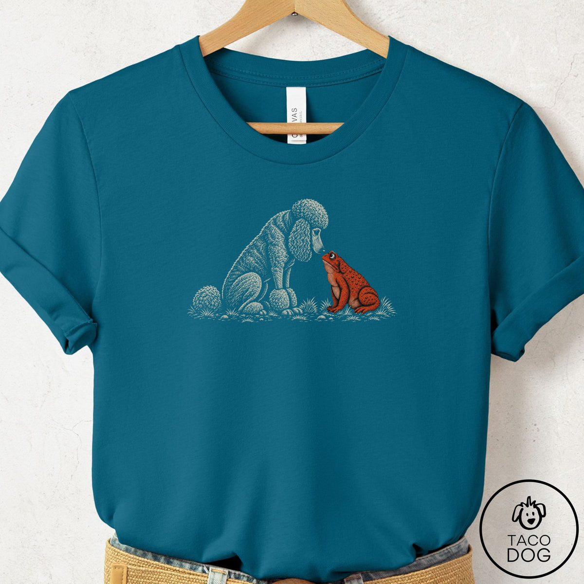 Poodle Toad Watch T-Shirt Deep Teal Taco-Dog