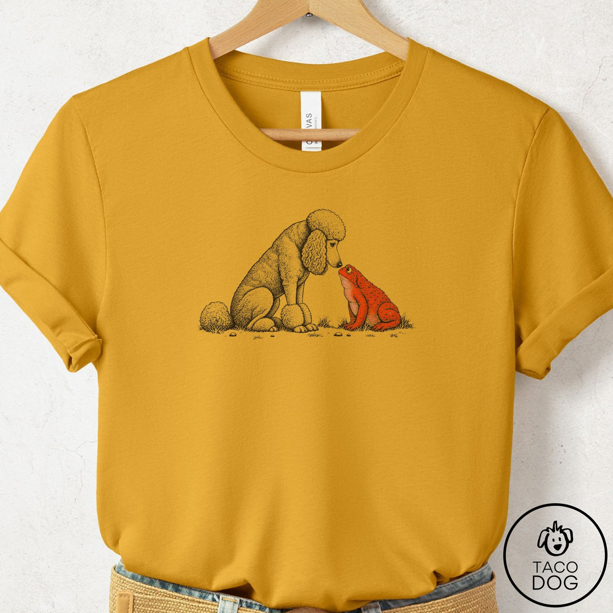Poodle Toad Watch T-Shirt Mustard Taco-Dog