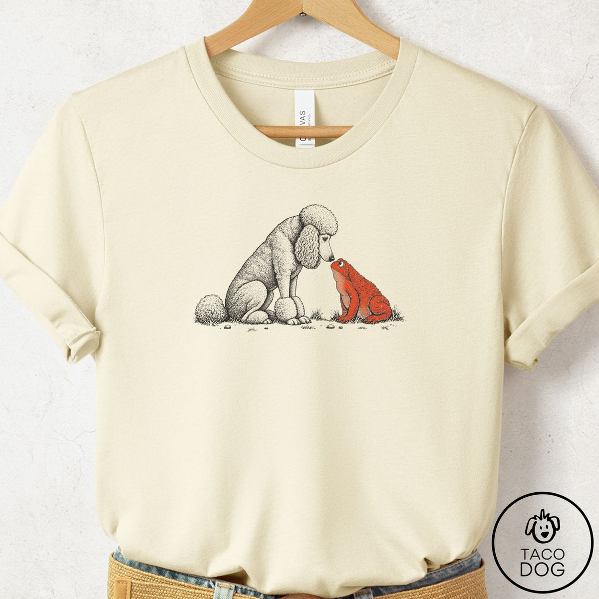 Poodle Toad Watch T-Shirt Natural Taco-Dog