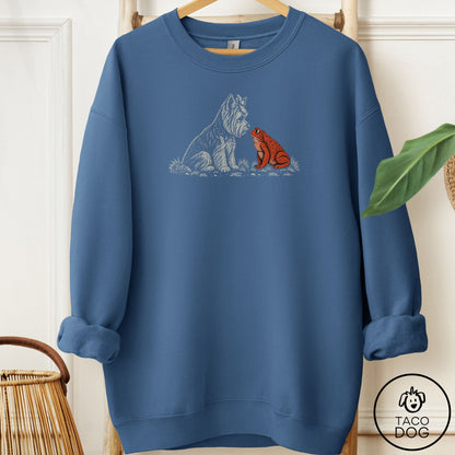Yorkshire Terrier Yorkie Toad Watch Sweatshirt Indigo Blue Taco-Dog