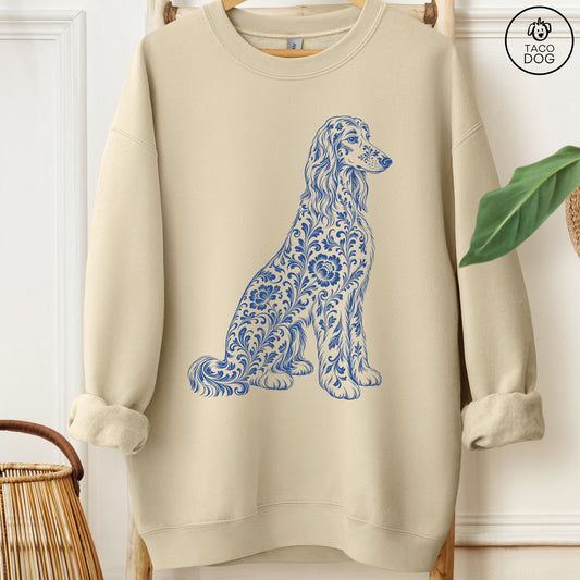 Afghan Hound Toile Sweatshirt Sand Taco-Dog