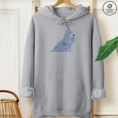 Basset Hound Toile Hoodie Graphite Heather Taco-Dog