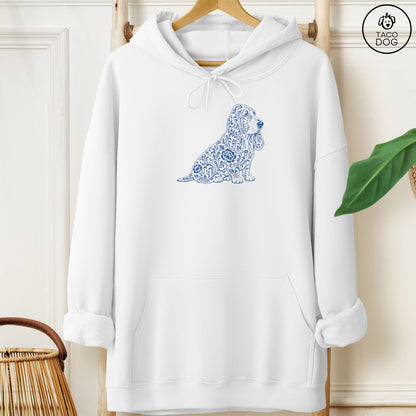 Basset Hound Toile Hoodie White Taco-Dog