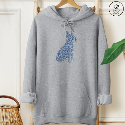 Boston Terrier Toile Hoodie Graphite Heather Taco-Dog