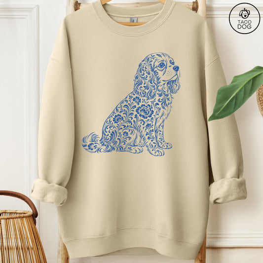Cavalier King Charles Spaniel Toile Sweatshirt Sand Taco-Dog