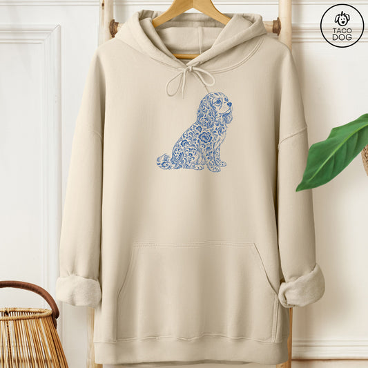 Cavalier King Charles Spaniel Toile Hoodie Sand Taco-Dog