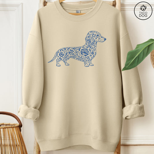 Dachshund Toile Sweatshirt Sand Taco-Dog