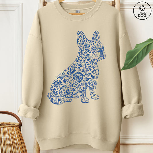 French Bulldog Frenchie Toile Sweatshirt Sand Taco-Dog