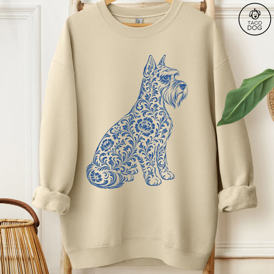 Schnauzer Toile Sweatshirt Sand Taco-Dog