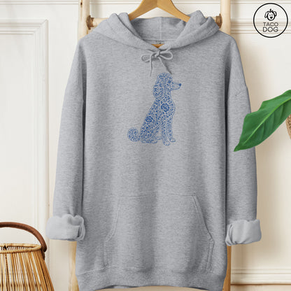 Poodle Toile Hoodie Graphite Heather Taco-Dog