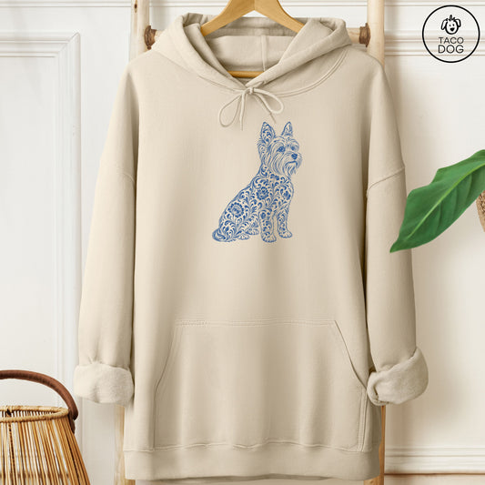 Yorkshire Terrier Yorkie Toile Hoodie Sand Taco-Dog
