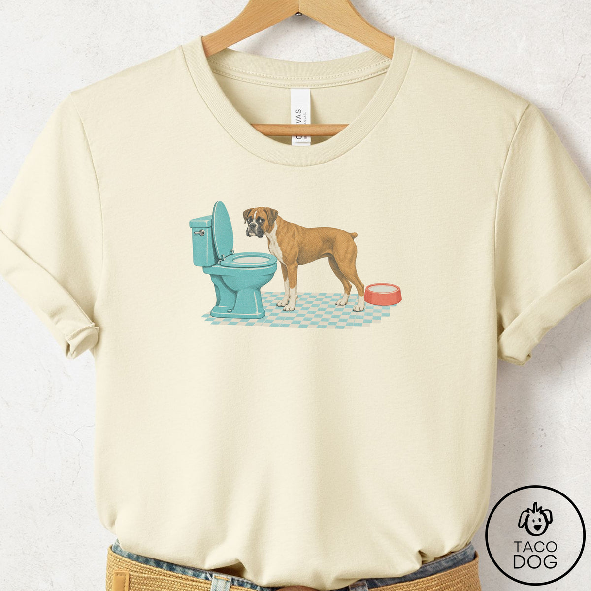 Boxer Toilet T-Shirt Natural Taco-Dog