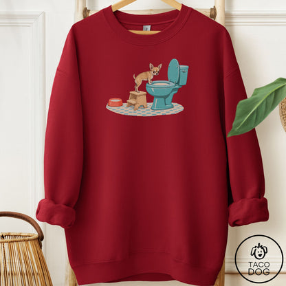 Chihuahua Toilet Sweatshirt Garnet Taco-Dog