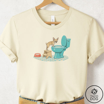 Chihuahua Toilet T-Shirt Natural Taco-Dog