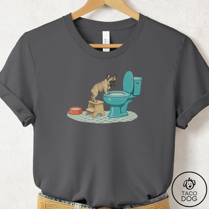 French Bulldog Frenchie Toilet T-Shirt Asphalt Taco-Dog