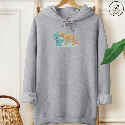 Doodle Toilet Hoodie Graphite Heather Taco-Dog