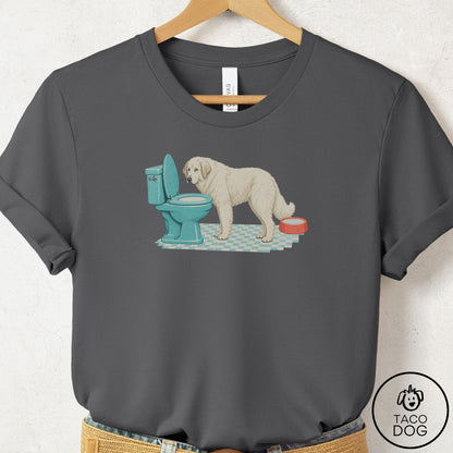Great Pyrenees Toilet T-Shirt Asphalt Taco-Dog