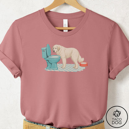 Great Pyrenees Toilet T-Shirt Mauve Taco-Dog